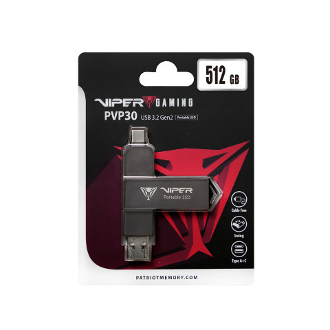 Dysk SSD Patriot PVP30 512GB 1000MB/s USB Duo A+C 3.2 Gen2 Alu - Galeria zdjęcie 5