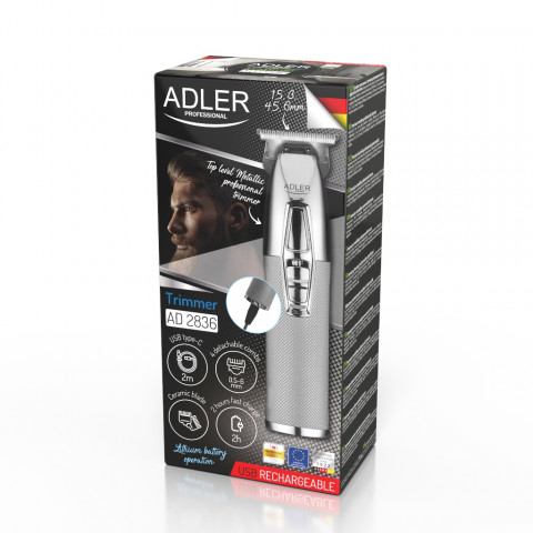 Trymer ADLER AD 2836s srebrny USB - Galeria zdjęcie 14