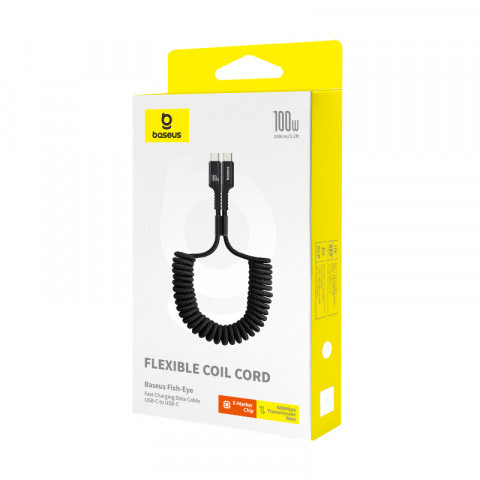 Kabel Baseus Fish-Eye Typ C-Typ C 100W 1m (czarny) - Galeria zdjęcie 6