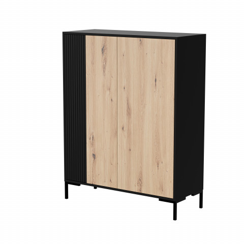 Komoda MERCI 100x40x129 czarny/dąb artisan - Galeria zdjęcie 1