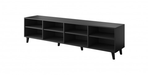 Szafka RTV FARO 200x42x52 czarny mat + dąb craft - Galeria zdjęcie 2