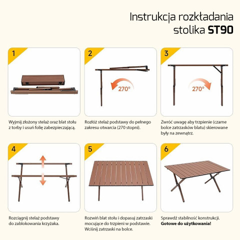 PROMIS STÓŁ TURYSTYCZNY, SKLADANY, ZWIJANY ST90 - Galeria zdjęcie 9