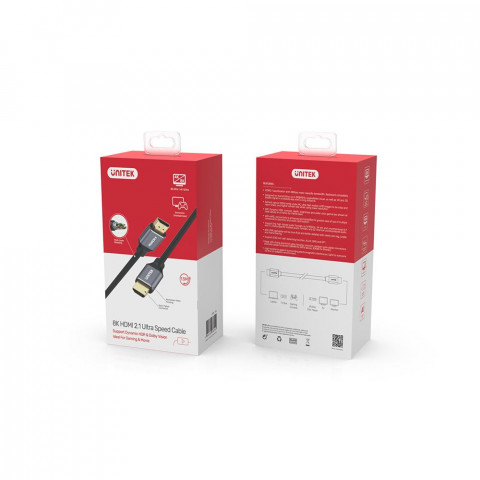 UNITEK KABEL HDMI 2.1 8K, 4K120HZ UHD, 2M, C138W - Galeria zdjęcie 4