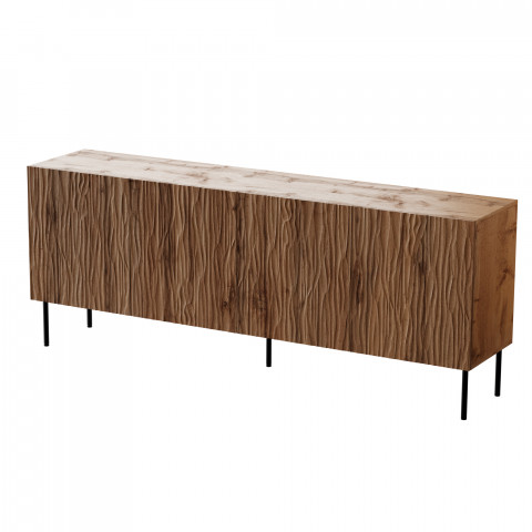 Komoda JUNGLE 190x40,5x74,5 dąb wotan + czarne nóżki - Galeria zdjęcie 1