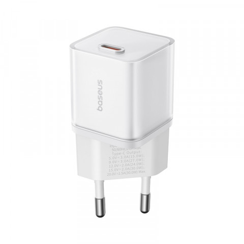 Ładowarka Baseus GaN5S 1C 30W EU (moon white) - Galeria zdjęcie 1