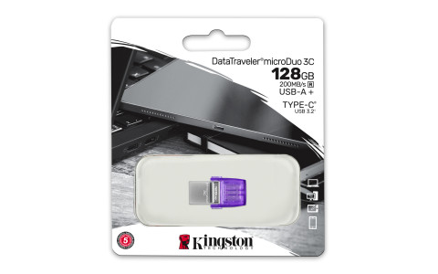 KINGSTON FLASH 128GB USB 3.2 DataTraveler microDuo 3C - Galeria zdjęcie 5