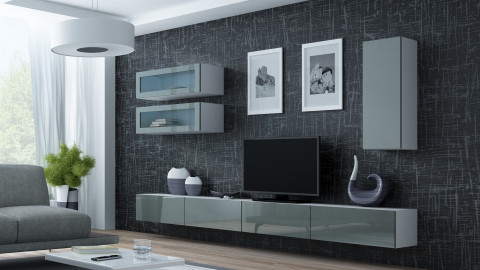 Zestaw meblowy VIGO 11 biały/szary połysk - Galeria zdjęcie 1