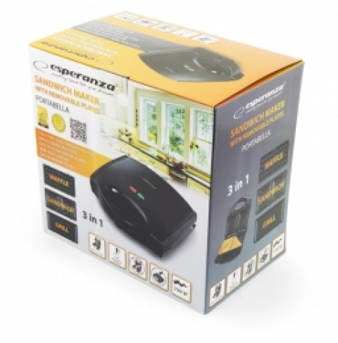 Opiekacz Esperanza EKT006K (700W Czarny) - Galeria zdjęcie 4