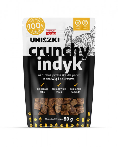 UNISZKI Crunchy indyk - Szałwia Pokrzywa 80g - Galeria zdjęcie 1