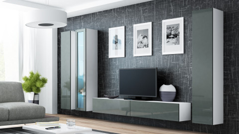 Zestaw meblowy VIGO 2 biały/szary połysk - Galeria zdjęcie 1