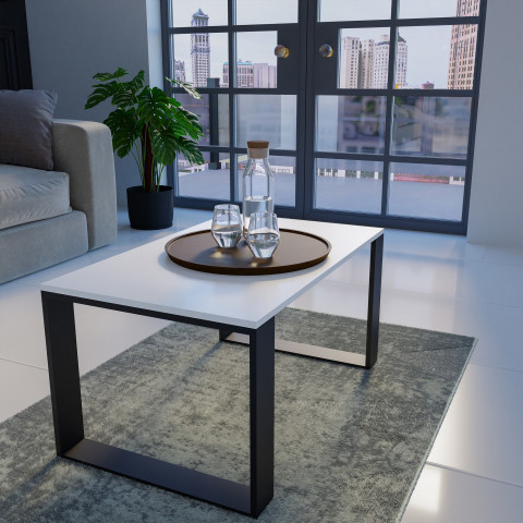 Stolik ława MODERN 90x58xH50 biały/czarny - Galeria zdjęcie 4