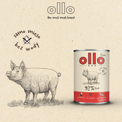 OLLO Pure Wieprzowina - mokra karma dla psa - 400g - Galeria zdjęcie 5