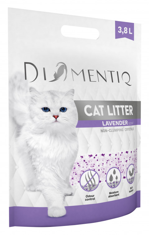 DIAMENTIQ Żwirek Lavender Silikonowy, Niezbrylający się dla kota - 8x3,8 l - Galeria zdjęcie 3