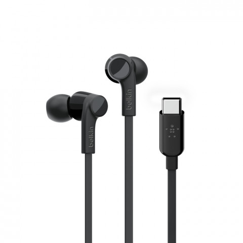 BELKIN SŁUCHAWKI PRZEWODOWE DOUSZNE USB-C, CZARNE - Galeria zdjęcie 1