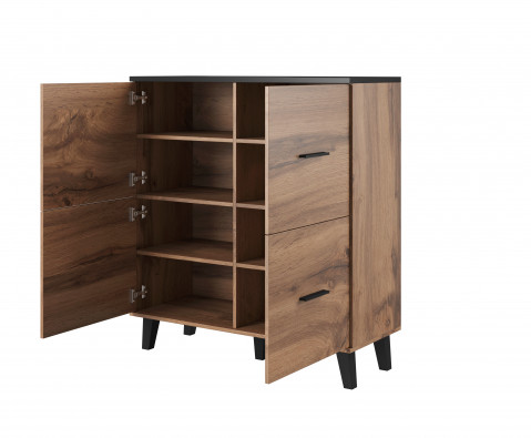 Komoda LOTTA 110 4D wotan + czarny mat - Galeria zdjęcie 2