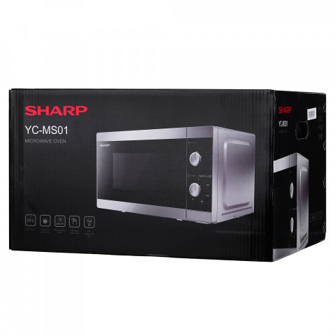 Kuchenka mikrofalowa Sharp YC-MS01E-S (20L 800W) - Galeria zdjęcie 9