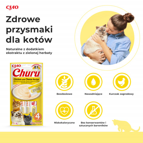 INABA Churu Kurczak z serem - przysmak dla kota - 4x(4x14 g) + GRATIS! - Galeria zdjęcie 3
