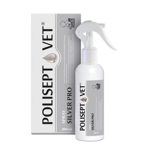 JM SANTE Polisept Vet Spray Silver Pro - spray na rany dla psa i kota - 200 ml - Galeria zdjęcie 1