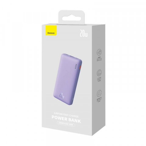 BASEUS POWERBANK AIRPOW 10000MAH 20W (FIOLETOWY) - Galeria zdjęcie 9