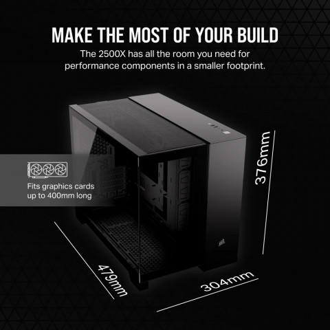 2500X Tempered Glass mATX Mid-Tower, Black - Galeria zdjęcie 6