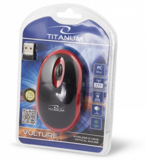 TITANUM MYSZ 3D OPT. BEZEP. 2.4GHZ VULTURE CZ/CZER - Galeria zdjęcie 5