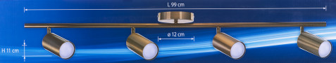 Listwa reflektorowa poczwórna złota sufitowa ścienna Activejet SPECTRA kinkiet GU10 do salonu - Galeria zdjęcie 2