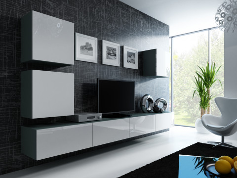 Zestaw meblowy VIGO 22 szary/biały połysk - Galeria zdjęcie 1