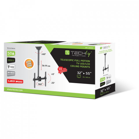 TECHLY UCHWYT SUFITOWY TV LED/LCD 32-55 CALI 50KG - Galeria zdjęcie 2