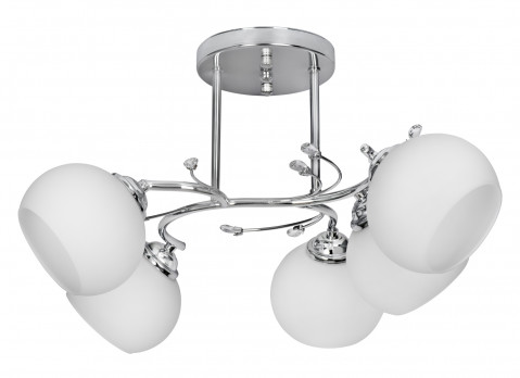 Żyrandol klasyczna lampa sufitowa wisząca Activejet IRMA Nikiel 5xE27 do salonu - Galeria zdjęcie 1