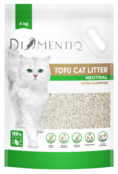 DIAMENTIQ Tofu Neutral Ultra clumping - żwirek roślinny - 4kg + GRATIS! - Galeria zdjęcie 2