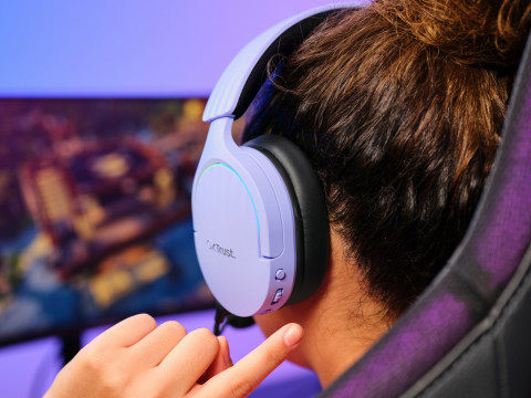 Słuchawki gamingowe Trust GXT 491P FAYZO WIRELESS Purple (25305) - Galeria zdjęcie 13