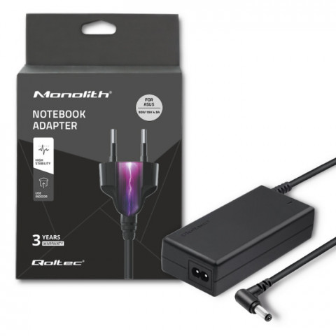 Qoltec zasilacz do asus 90w 19v 4.9a 5.5*2.5 50075.90w - Galeria zdjęcie 1