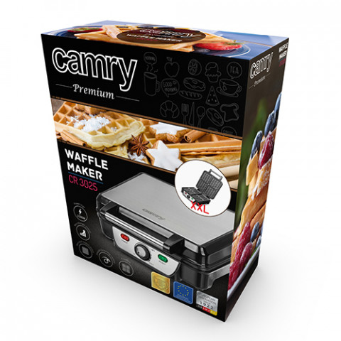 Gofrownica Camry CR 3025 (1150W Czarno-stalowy) - Galeria zdjęcie 5