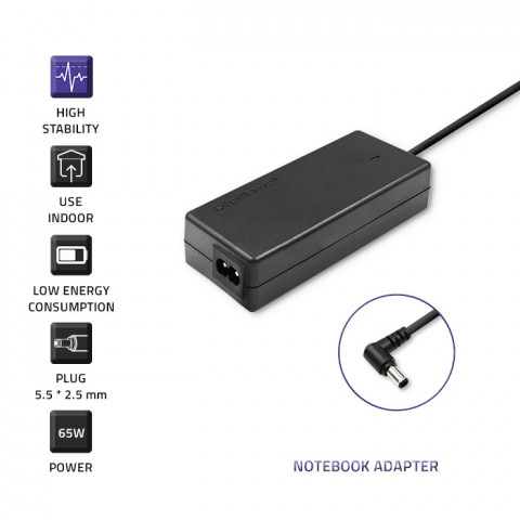 Qoltec Zasilacz dedykowany do Toshiba 65W | 3.42A | 19V | 5.5x2.5 - Galeria zdjęcie 3