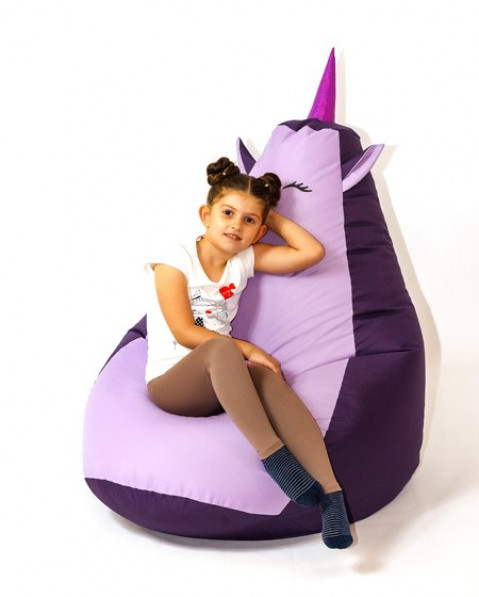 Pufa worek sako JEDNOROŻEC fiolet- jasny fiolet XL 130x90 - Galeria zdjęcie 3