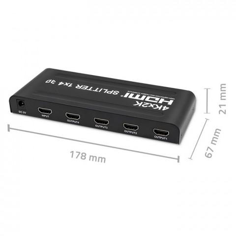 QOLTEC ROZDZIELACZ SPLITTER 4XHDMI 4KX2K | 3.4GB/S - Galeria zdjęcie 7