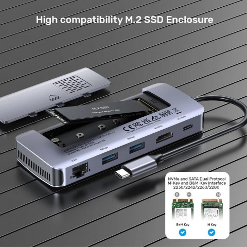 UNITEK AKTYWNY HUB USB-C 10GBPS,M.2,HDMI, PD 100W - Galeria zdjęcie 7