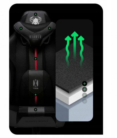 Fotel gamingowy DIABLO X-PLAYER 2.0 normal fotel biało-czarny - Galeria zdjęcie 10