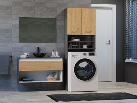 Szafka na pralkę POLA DK 64x30xH180 antracyt/artisan - Galeria zdjęcie 6