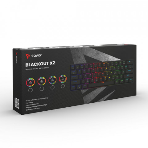 SAVIO KLAWIATURA MECHANICZNA BLACKOUT X2 RED - Galeria zdjęcie 6