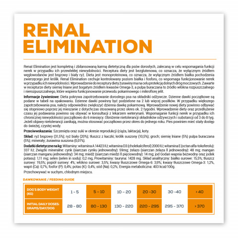 VET EXPERT Veterinary Diet Renal Elimination Dog - sucha karma dla psa - 8kg - Galeria zdjęcie 4