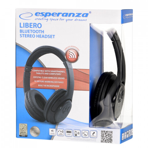 ESPERANZA SŁUCHAWKI BLUETOOTH CZARNE LIBERO - Galeria zdjęcie 7