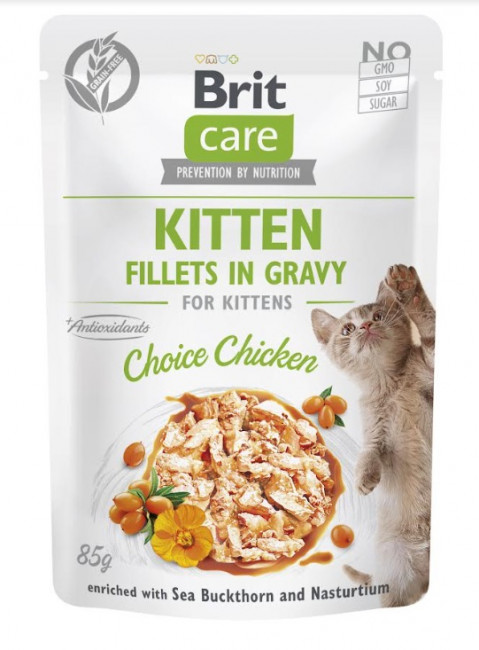 BRIT Care Cat Kitten Choice Pouch filety z kurczaka w sosie - mokra karma dla kota - 85 g - Galeria zdjęcie 1
