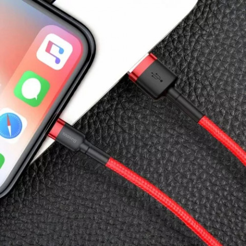 BASEUS KABEL LIGHTNING USB CAFULE1,5A 2M CZERWONY - Galeria zdjęcie 7