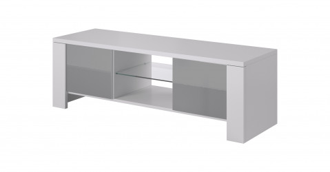 Szafka RTV WEST 42/130/42 biały/ szary połysk - Galeria zdjęcie 1