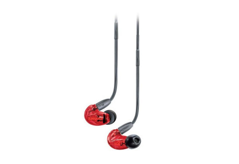 Shure SE215SPE-RD-EFS - Słuchawki douszne z pojedynczym przetwornikiem i kablem 3.5mm (czerwone) - Galeria zdjęcie 2