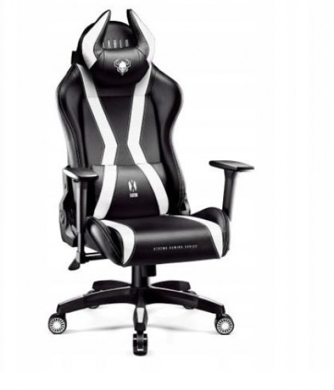 Fotel gamingowy DIABLO X-HORN 2.0 normal fotel czarno-biały - Galeria zdjęcie 5