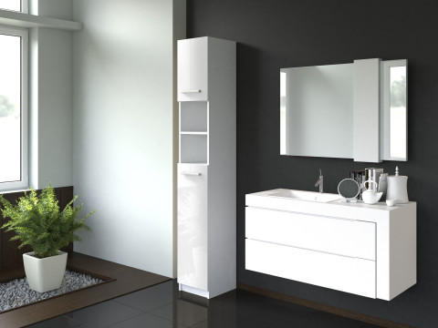 SZAFKA ŁAZIENKOWA MARBELA 32CM BIEL POŁYSK - Galeria zdjęcie 3