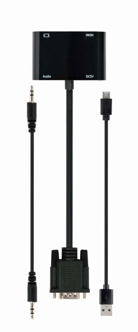 GEMBIRD KONWERTER SYGNAŁU VGA DO HDMI + VGA CZARNY - Galeria zdjęcie 7
