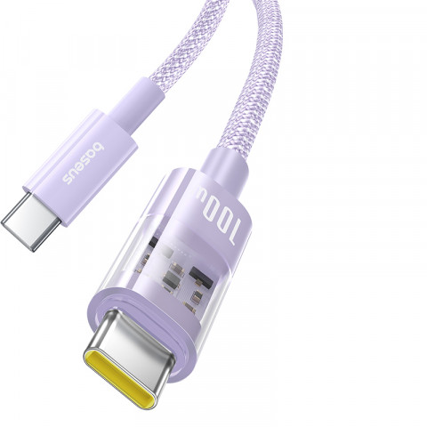 Kabel Baseus Gem Typ C-Typ C 100W 1m (fioletowy) - Galeria zdjęcie 2
